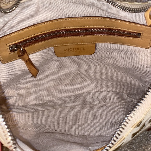 Michael Kors Vintage Tan Canvas & Leather Hobo Bag - Picture 9 of 12